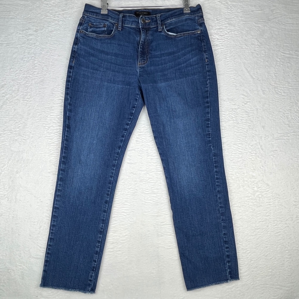 Banana Republic Straight Ankle Jeans‎ Womens 10 (30/10) Blue Medium Wash Raw Hem